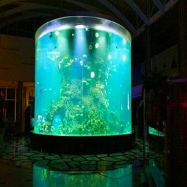 china custom cheap super big round pmma glass aquariums clear cylinder acrylic fish tanks