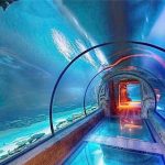 Modern design acrylic aquarium long tunnel
