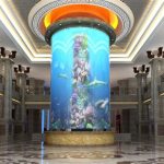 big cylinder acrylic fish tank