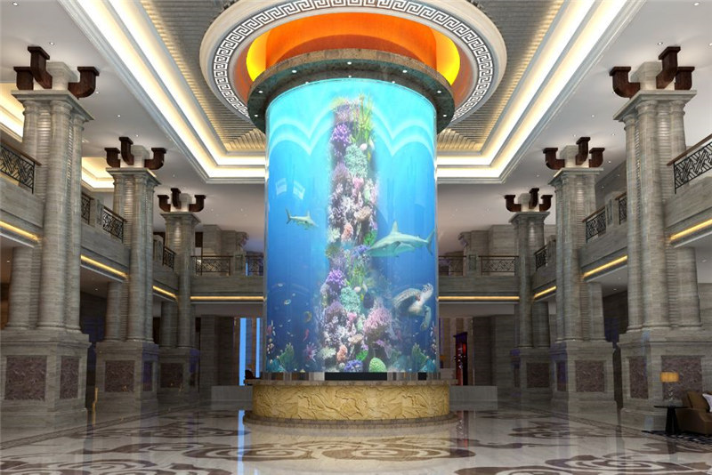 big cylinder acrylic fish tank